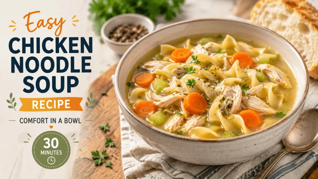 Easy Chicken Noodle Soup Recipe in a Bowl (30 Minutes)