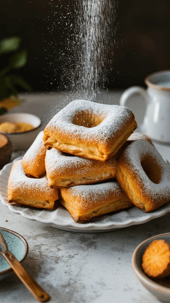 Baked beignets, golden and hot, without deep frying.