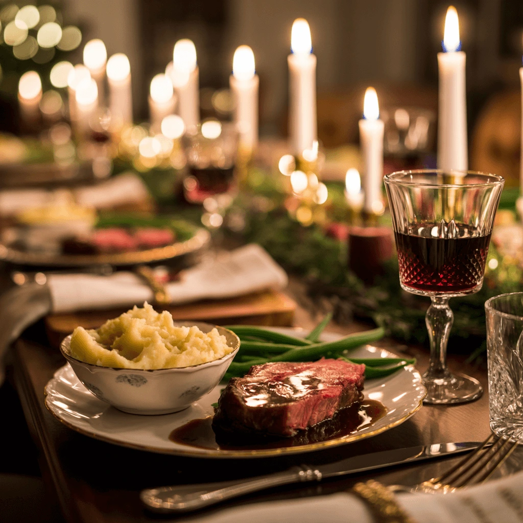 A bowl of creamy, fluffy make-ahead mashed potatoes with melted butter and herbs, ready for a holiday dinner.