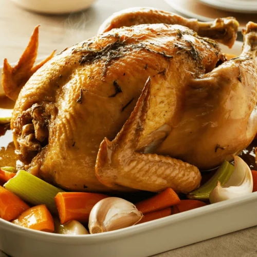 dry brine roast chicken with crispy golden skin in cast iron skillet